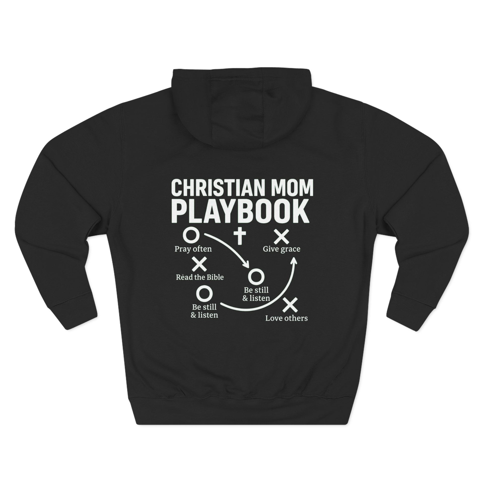 Cozy Christian Mom Playbook Women's Fleece Hoodie for Comfort, Casual Wear, Gift for Holidays, Warm Layering, Ideal for Relaxing Days - ClaimedbyGodDesigns
