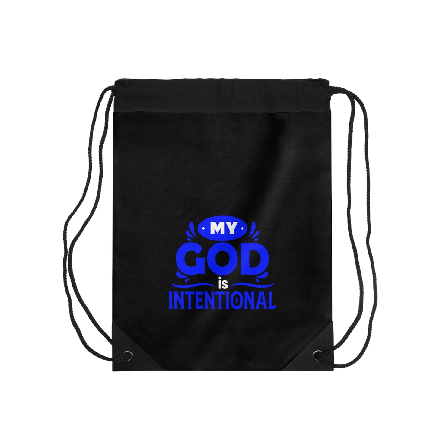 My God Is Intentional Drawstring Bag