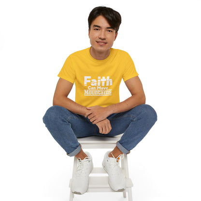 Faith Can Move Mountains Unisex Christian Ultra Cotton Tee Printify