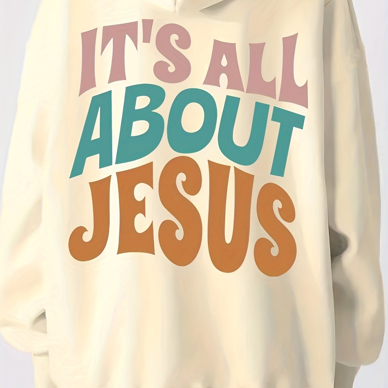 It's All About Jesus Women's Christian Pullover Hooded Sweatshirt claimedbygoddesigns