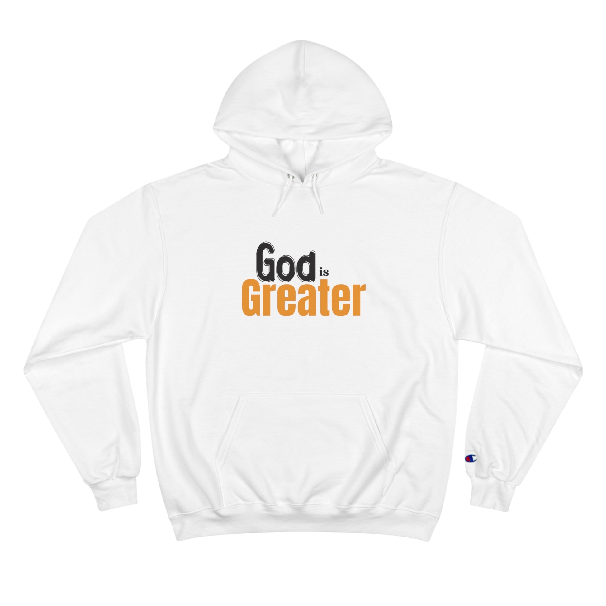 God Is Greater Christian Unisex Champion Hoodie Printify