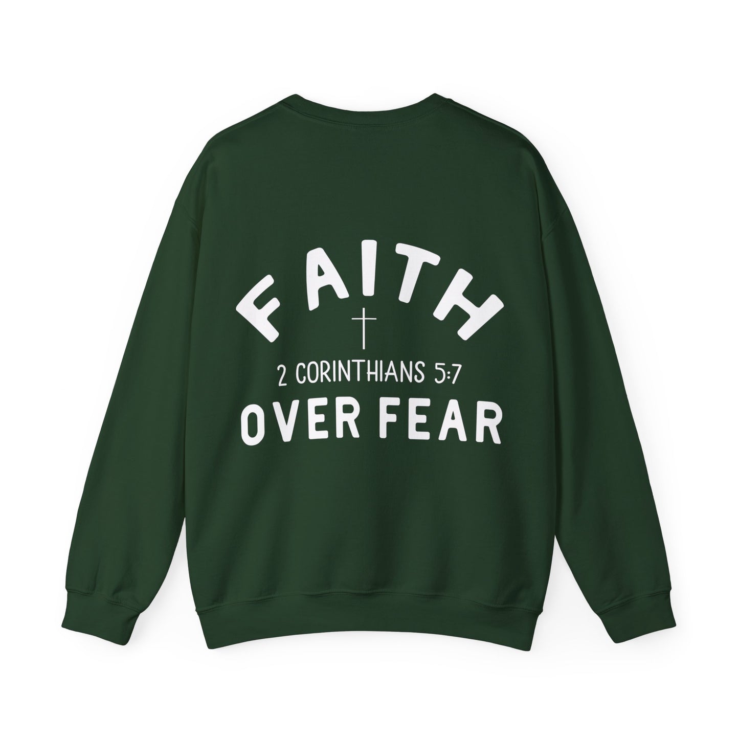 Faith Over Fear 3 Crosses  Unisex Heavy Blend™ Crewneck Christian Sweatshirt