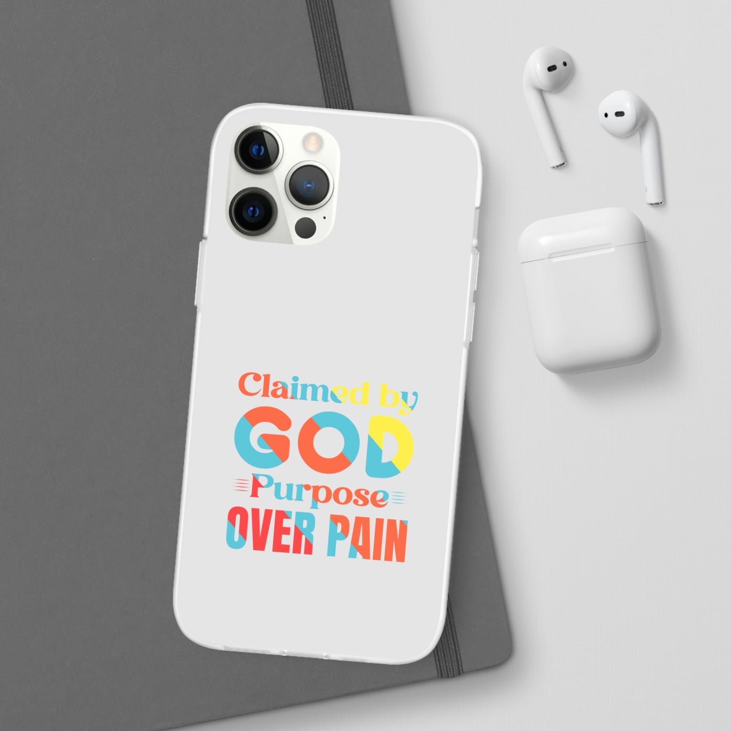 Claimed By God Purpose Over Pain Christian Flexi Phone Case Printify