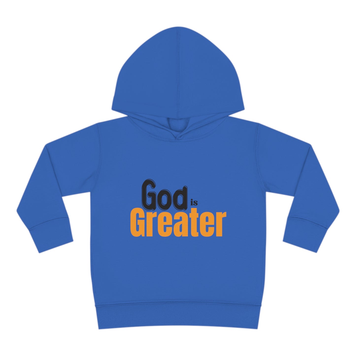 God Is Greater Christian Toddler Pullover Fleece Hoodie Printify