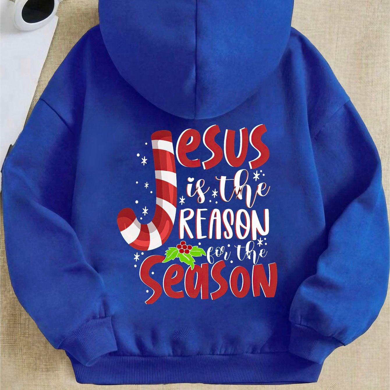 Jesus Is The Reason For The Season Youth Christian Pullover Hooded Sweatshirt claimedbygoddesigns