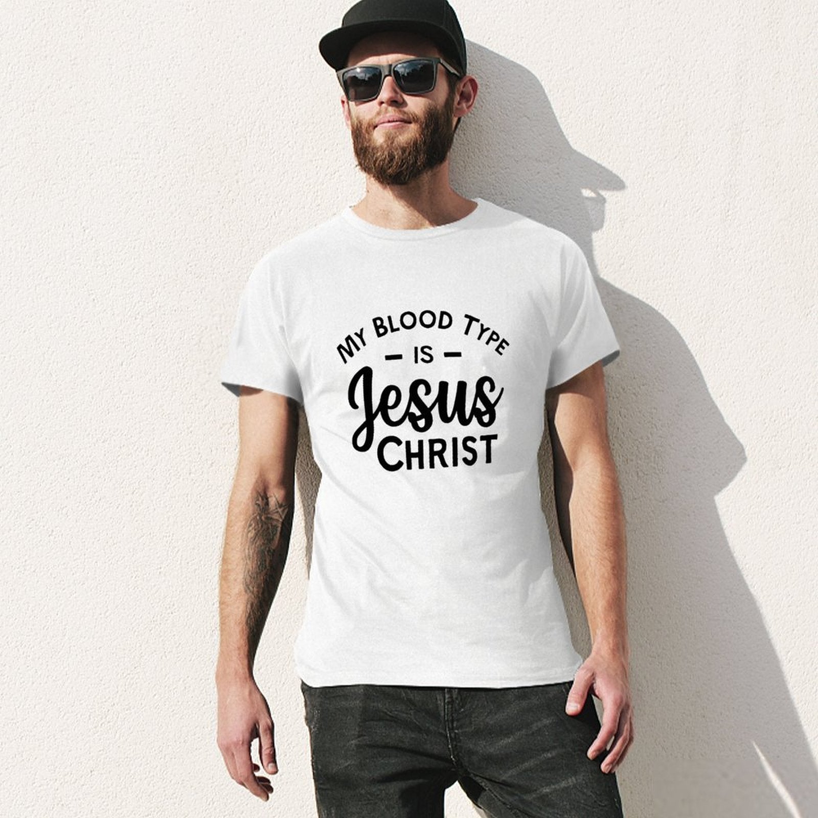 My Blood Type Is Jesus Christ Men's Christian T-shirt SALE-Personal Design