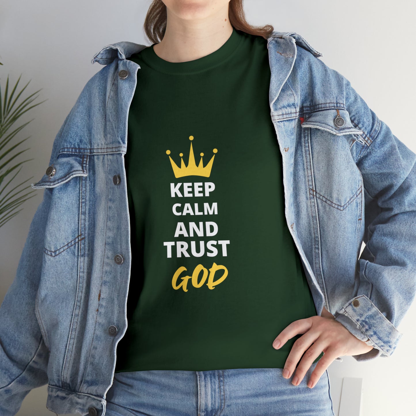 Keep Calm And Trust God Unisex Heavy Cotton Tee Printify