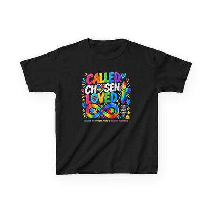 Called Chosen Loved colorful autism awareness youth t-shirt