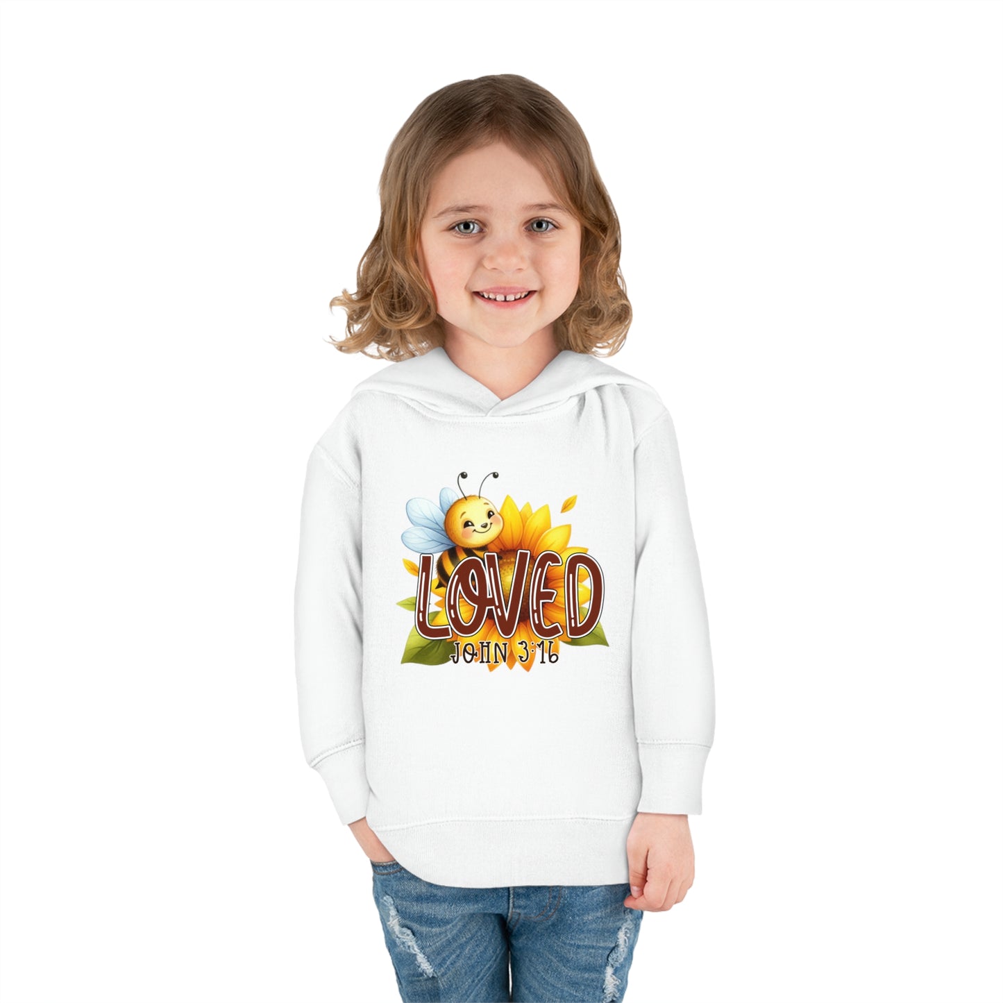 John 3:16 Loved Christian Toddler Pullover Fleece Hooded Sweatshirt