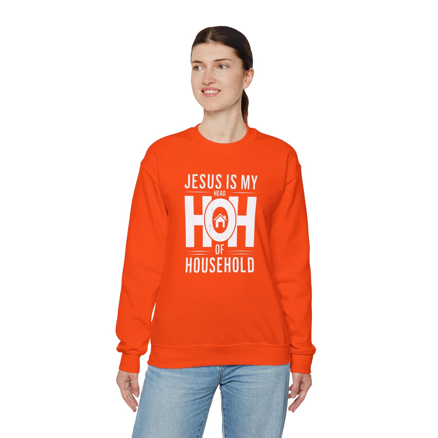 Jesus Is My Head Of Household HOH  Unisex Heavy Blend™ Crewneck Christian Sweatshirt