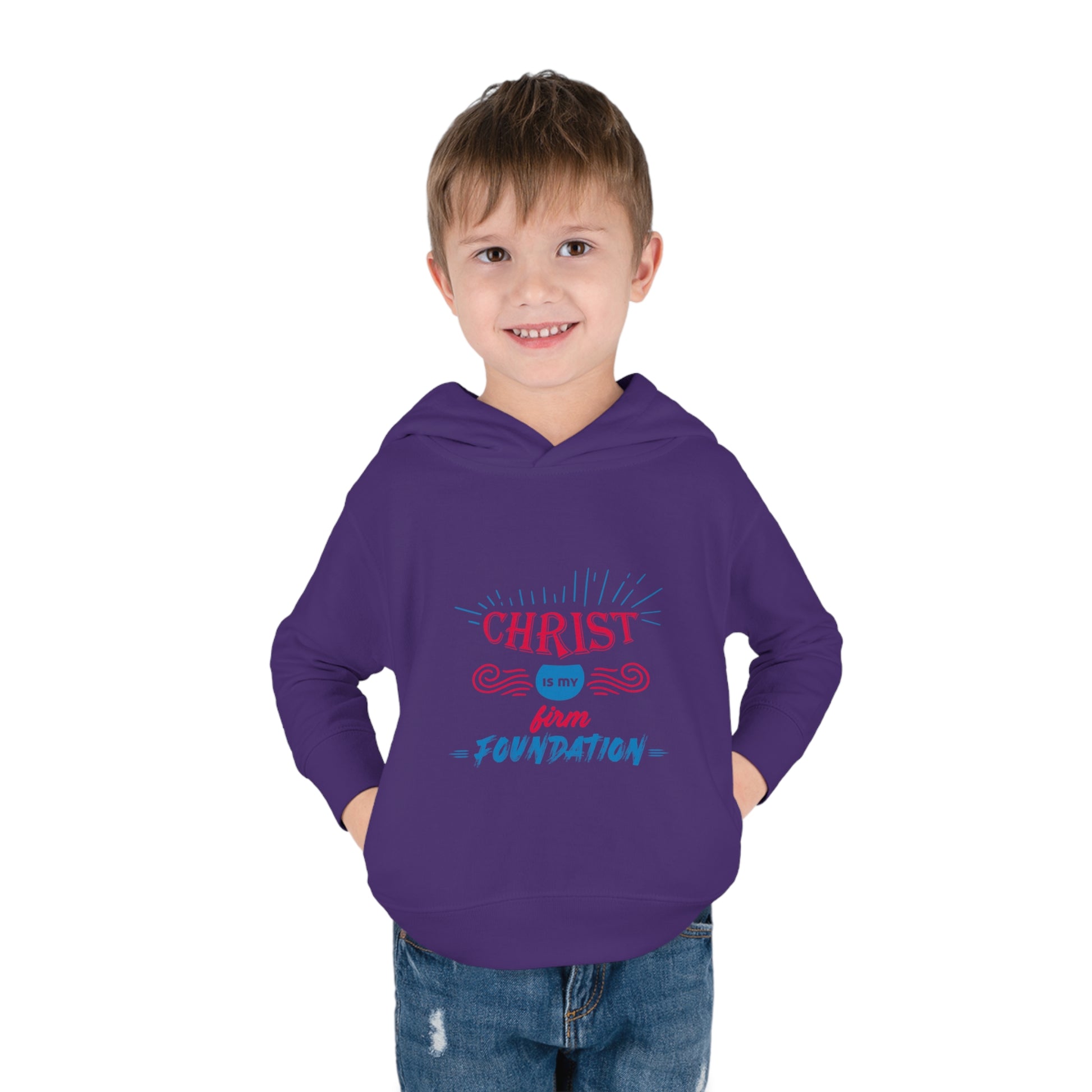 Christ Is My Firm Foundation Toddler Pullover Fleece Hoodie Printify