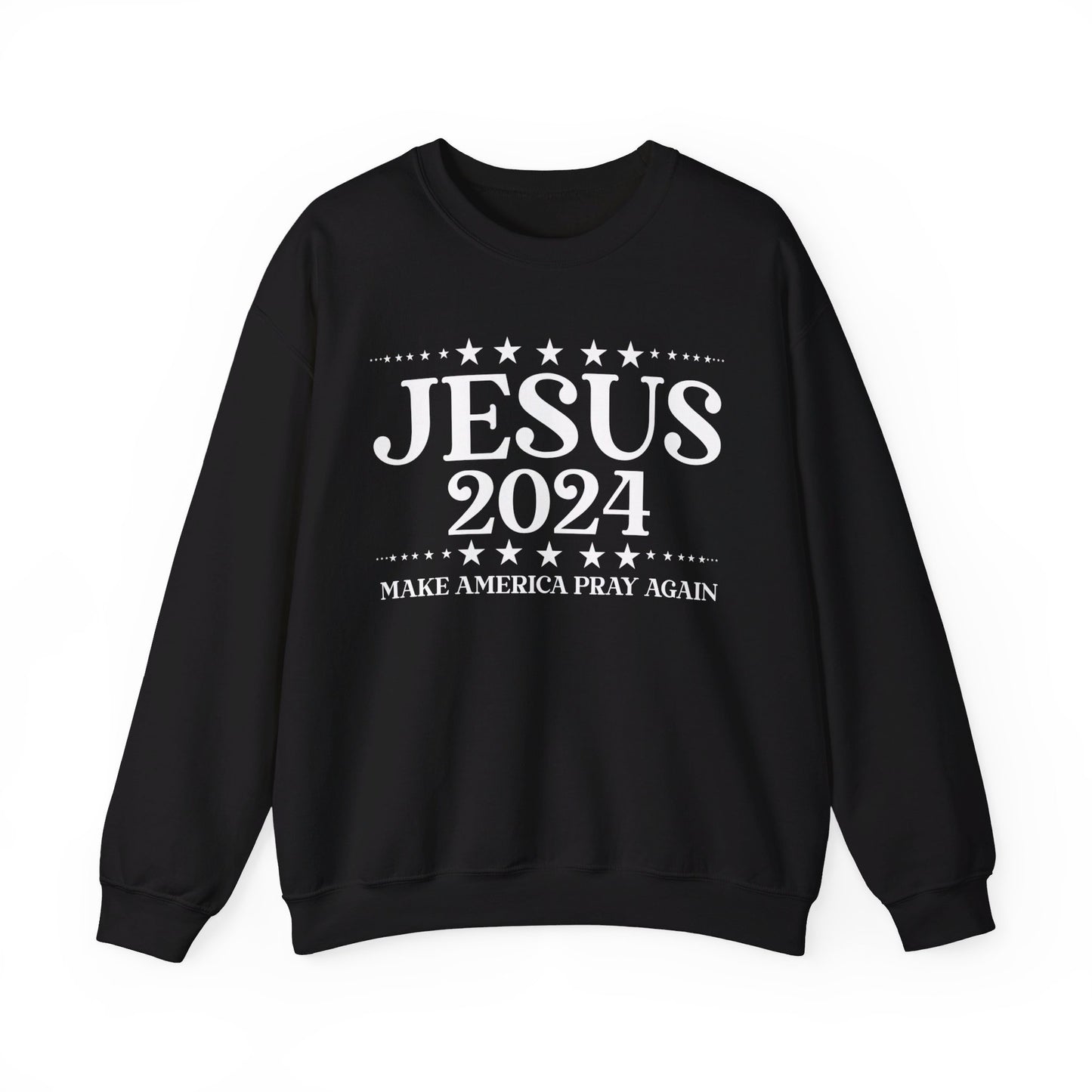 Jesus 2024 Make America Pray Again   Unisex Heavy Blend™ Crewneck Christian Sweatshirt