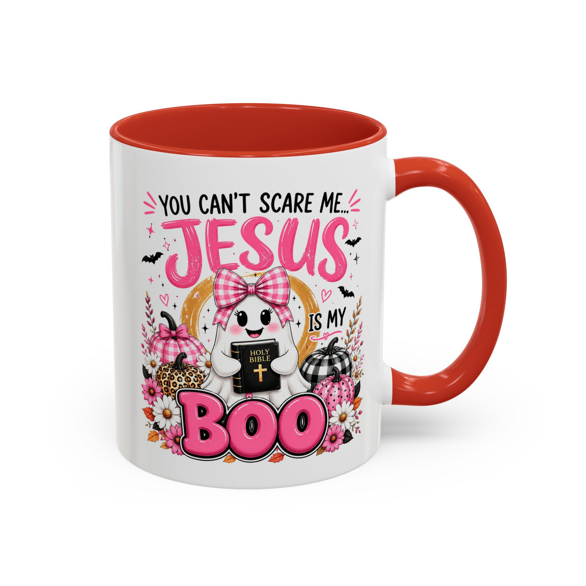 You Can’t Scare Me Jesus Is My Boo Coffee Mug — Halloween Christian Accent Mug