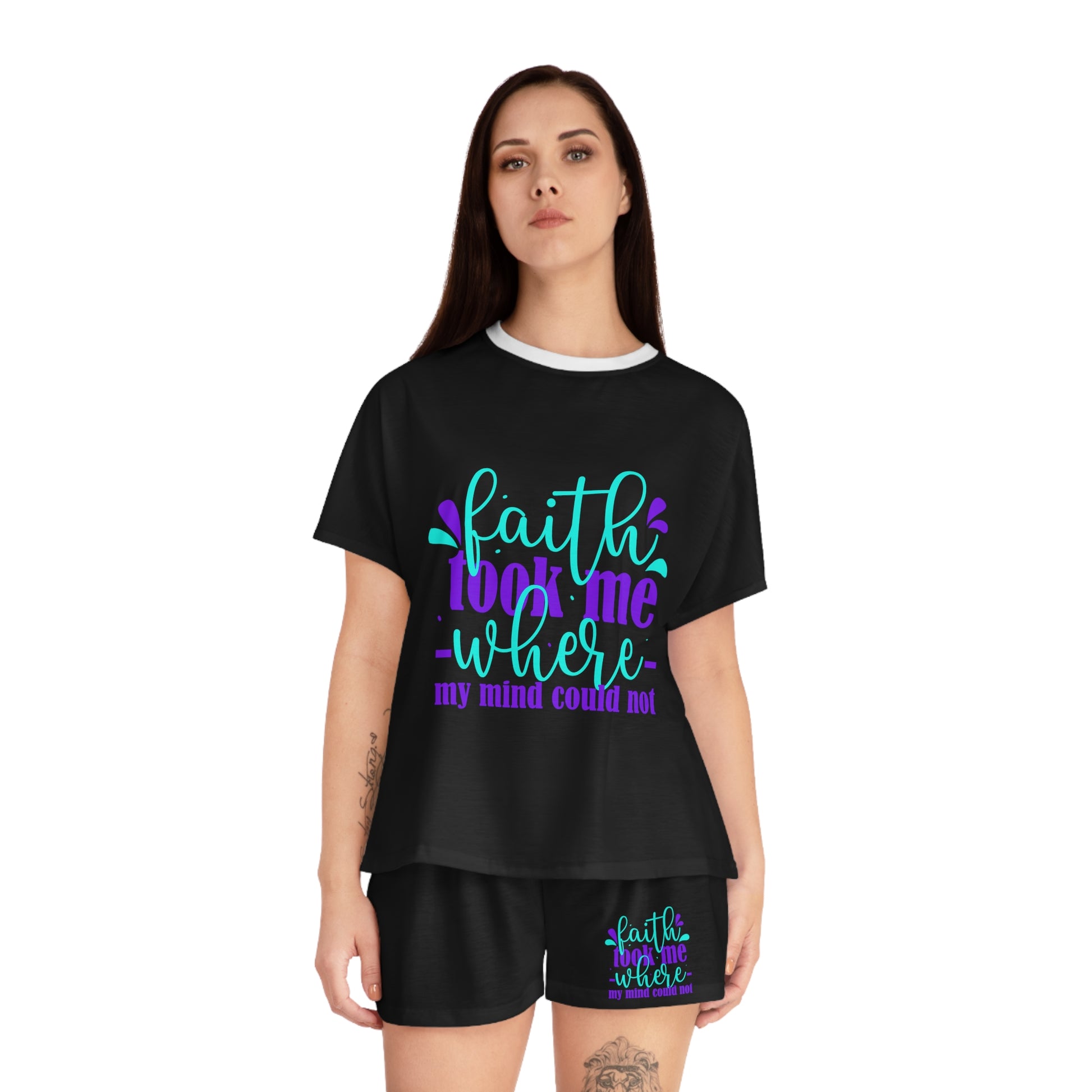 Faith Took Me Where My Could Not Women's Christian Short Pajama Set Printify
