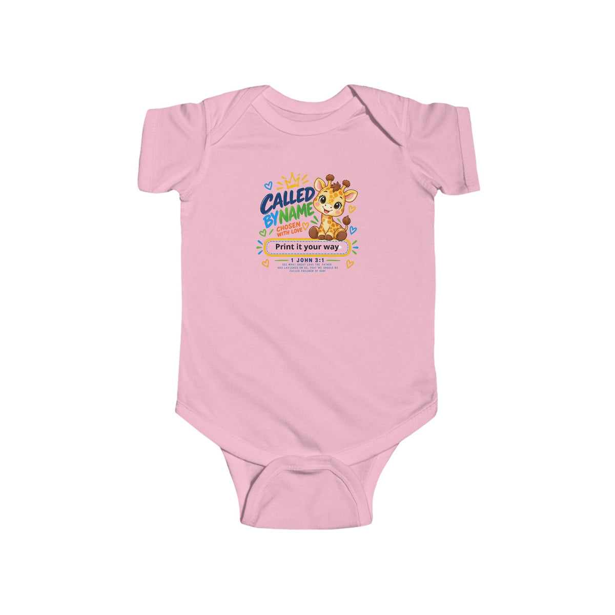 Baby Bodysuit — "Called by Name" Cute Animal Baptism / Christening Infant Onesie