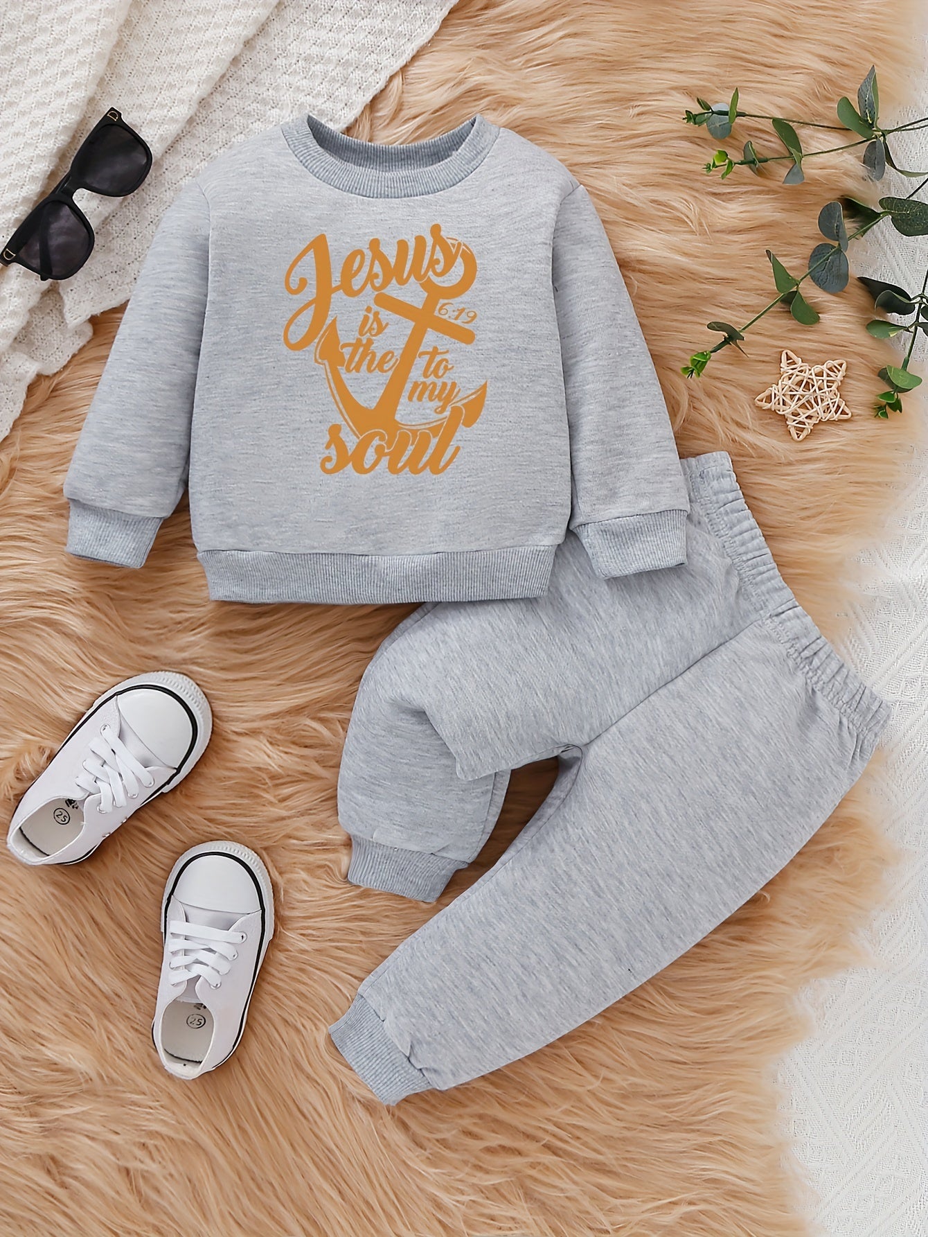 Jesus Is The Anchor To My Soul Toddler Christian Casual Outfit claimedbygoddesigns