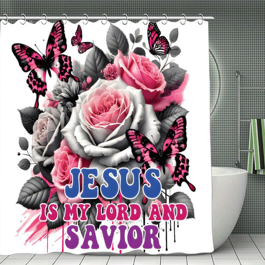 Jesus Is My Lord And Savior Christian Waterproof Shower Curtain