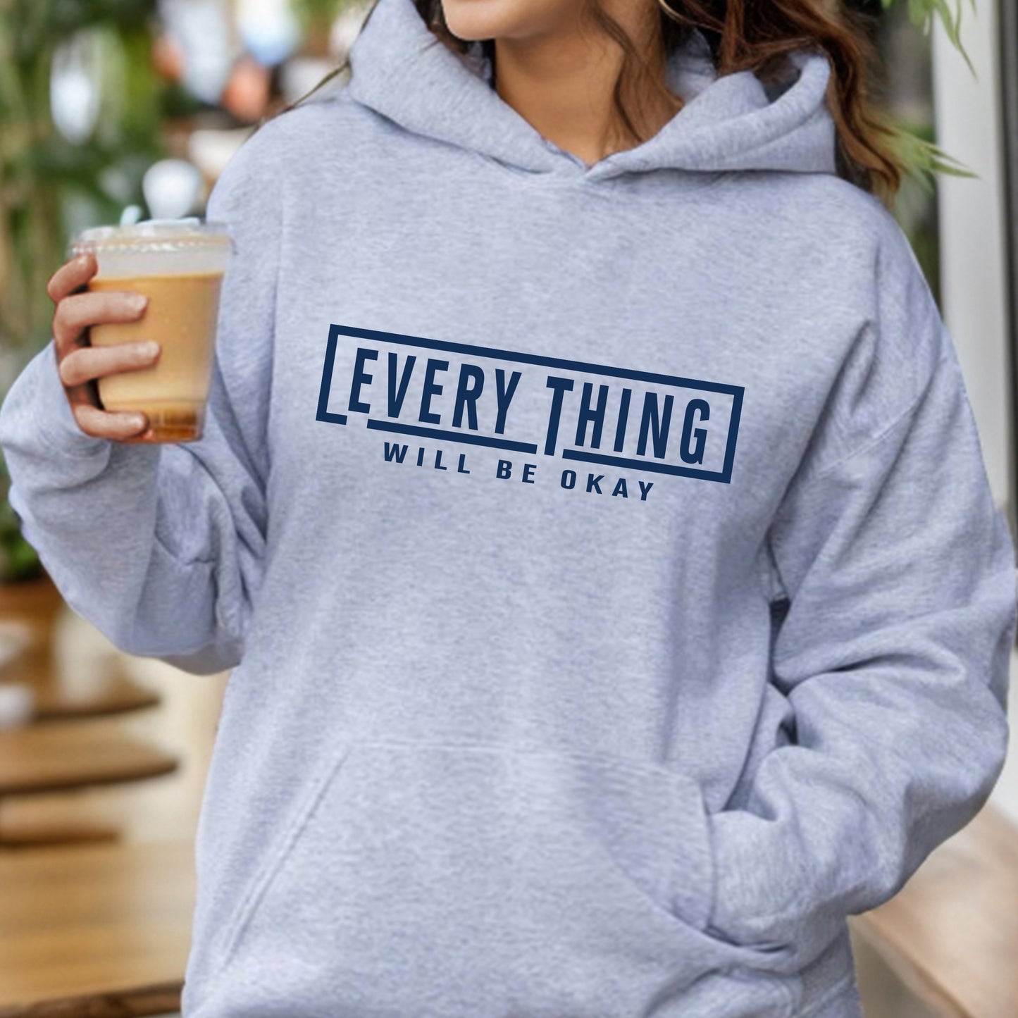 Everything Will Be OK Women's Christian Pullover Hooded Sweatshirt claimedbygoddesigns
