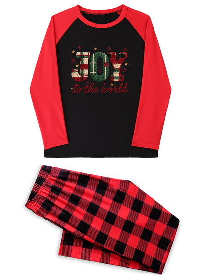 Joy To The World Unisex Adult Christian Christmas Plaid Pajamas