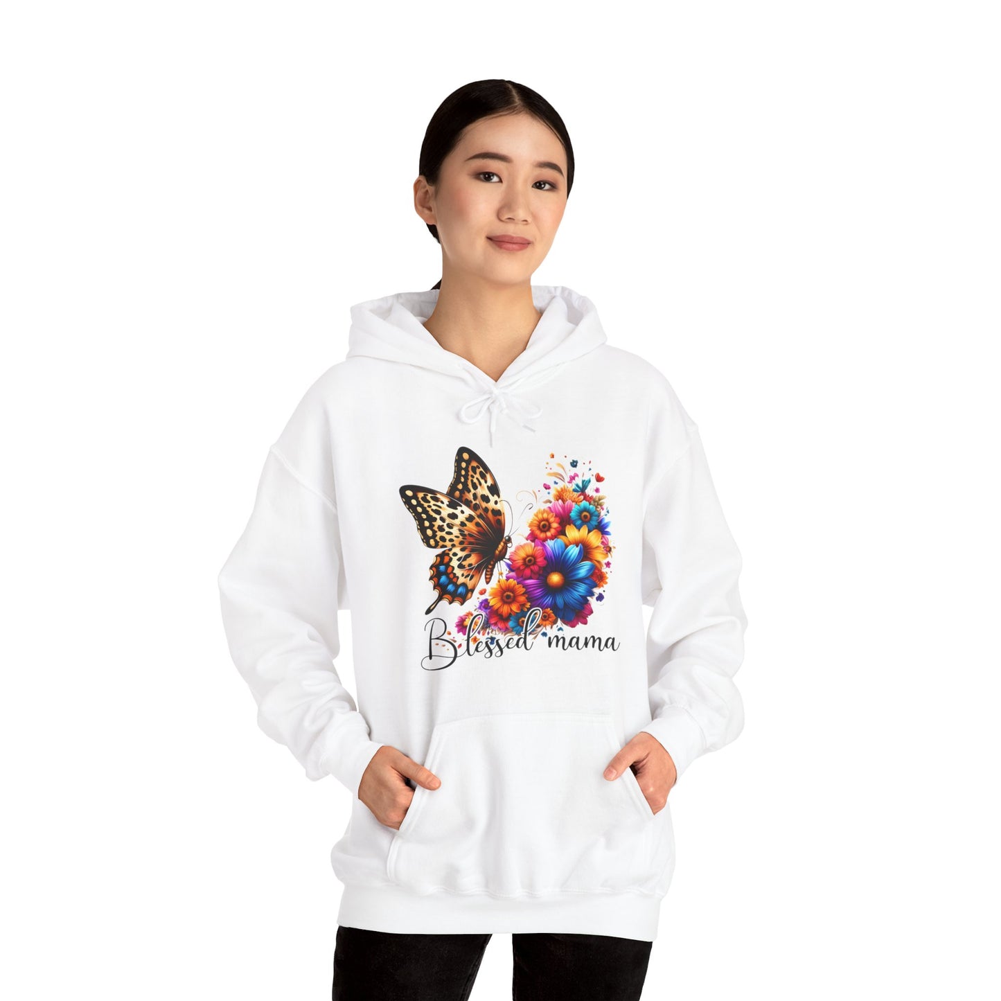 Blessed Mama Women's Christian Hooded Pullover Sweatshirt