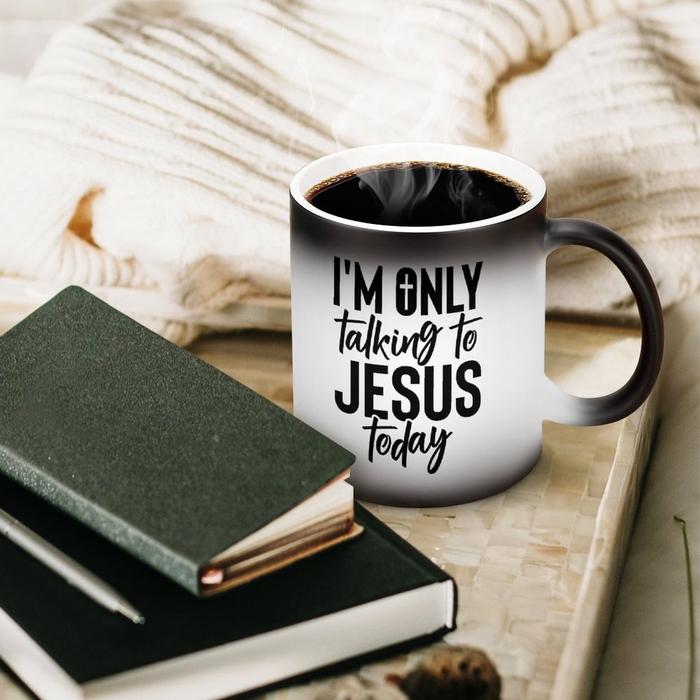 I'm Only Talking To Jesus Today Funny Christian Color Changing Mug (Dual-sided)