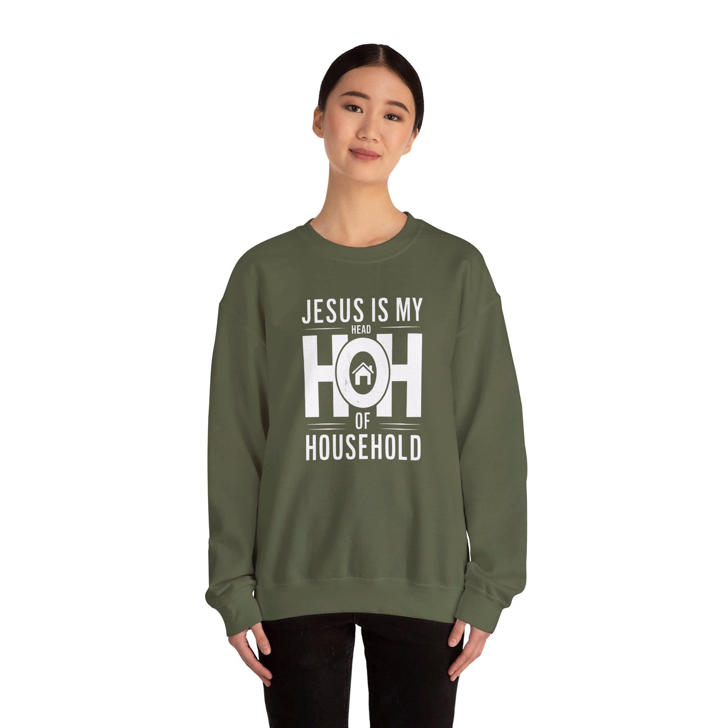 Jesus Is My Head Of Household HOH  Unisex Heavy Blend™ Crewneck Christian Sweatshirt