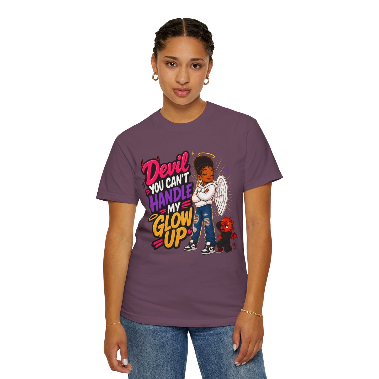 Devil You Can't Handle My Glow Up T-Shirt — Angel Girl Graphic Tee - ClaimedbyGodDesigns