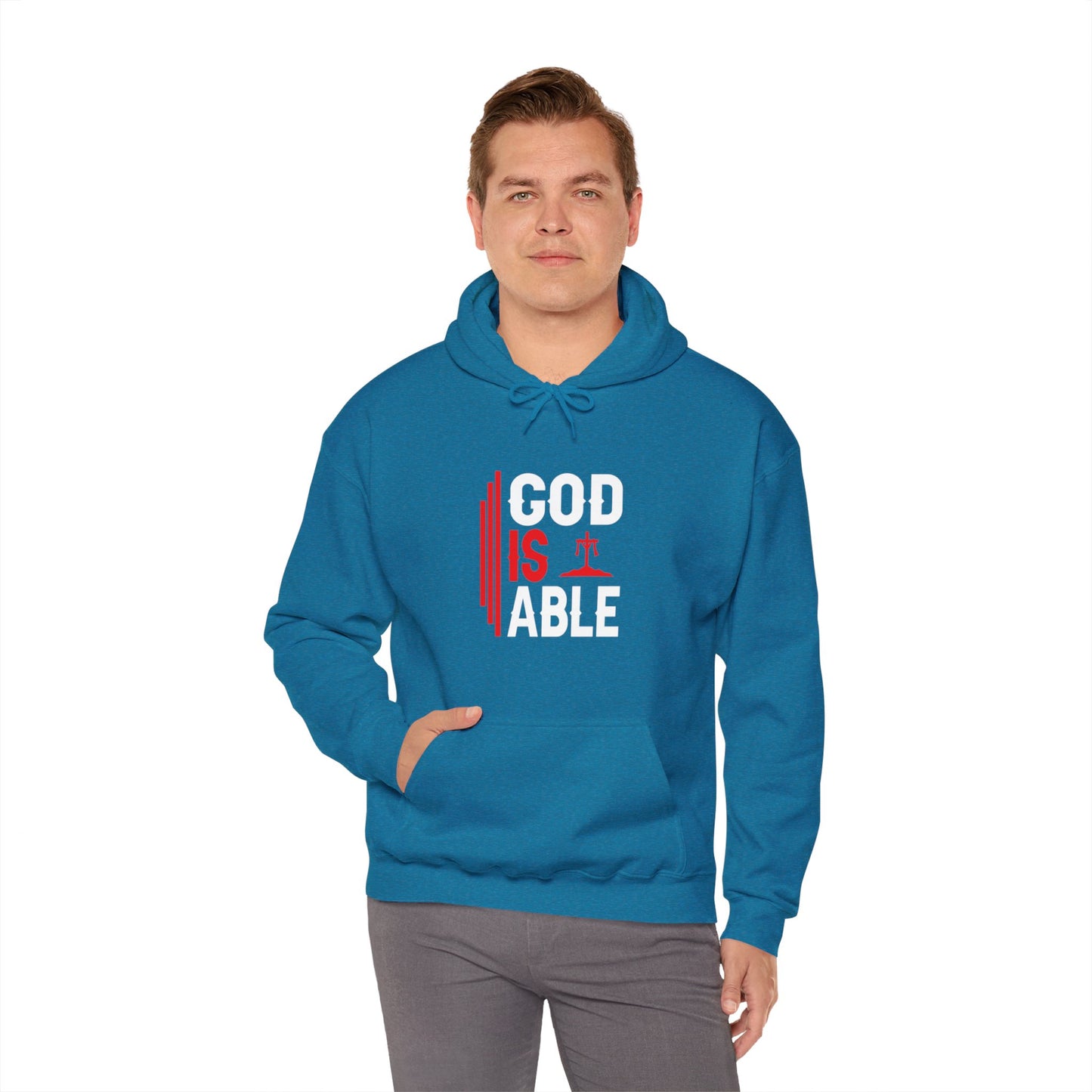 God Is Able Unisex Christian Hooded Pullover Sweatshirt