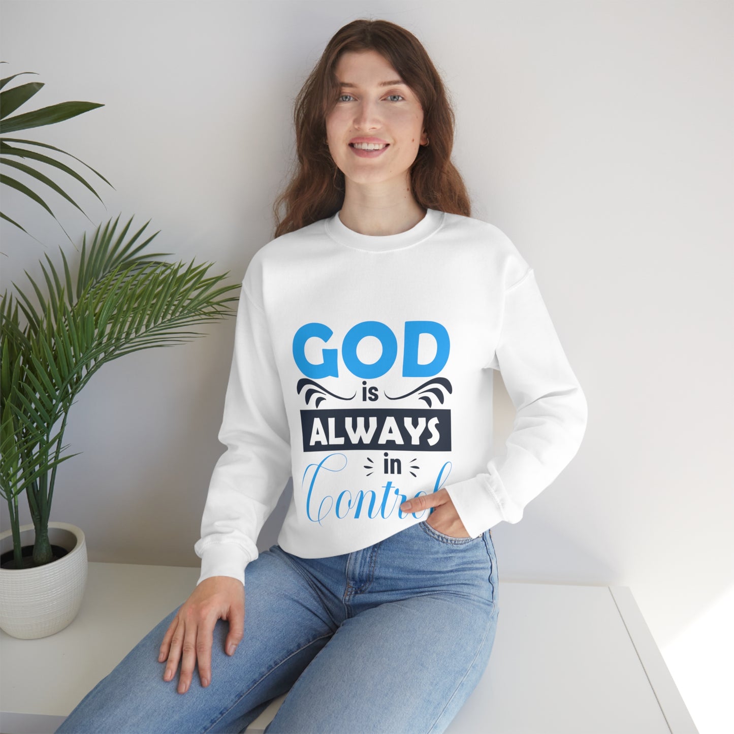 God Is Always In Control  Unisex Heavy Blend™ Crewneck Sweatshirt