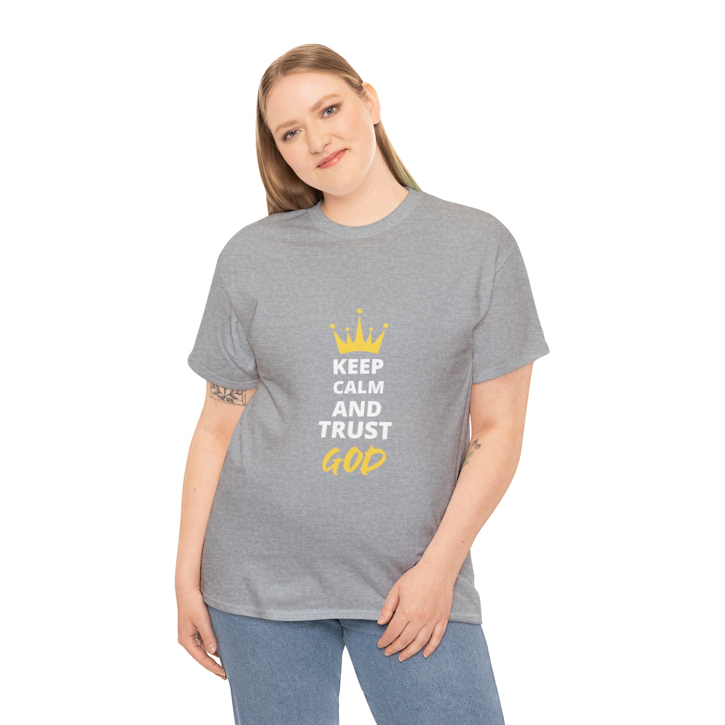 Keep Calm And Trust God Unisex Heavy Cotton Tee Printify