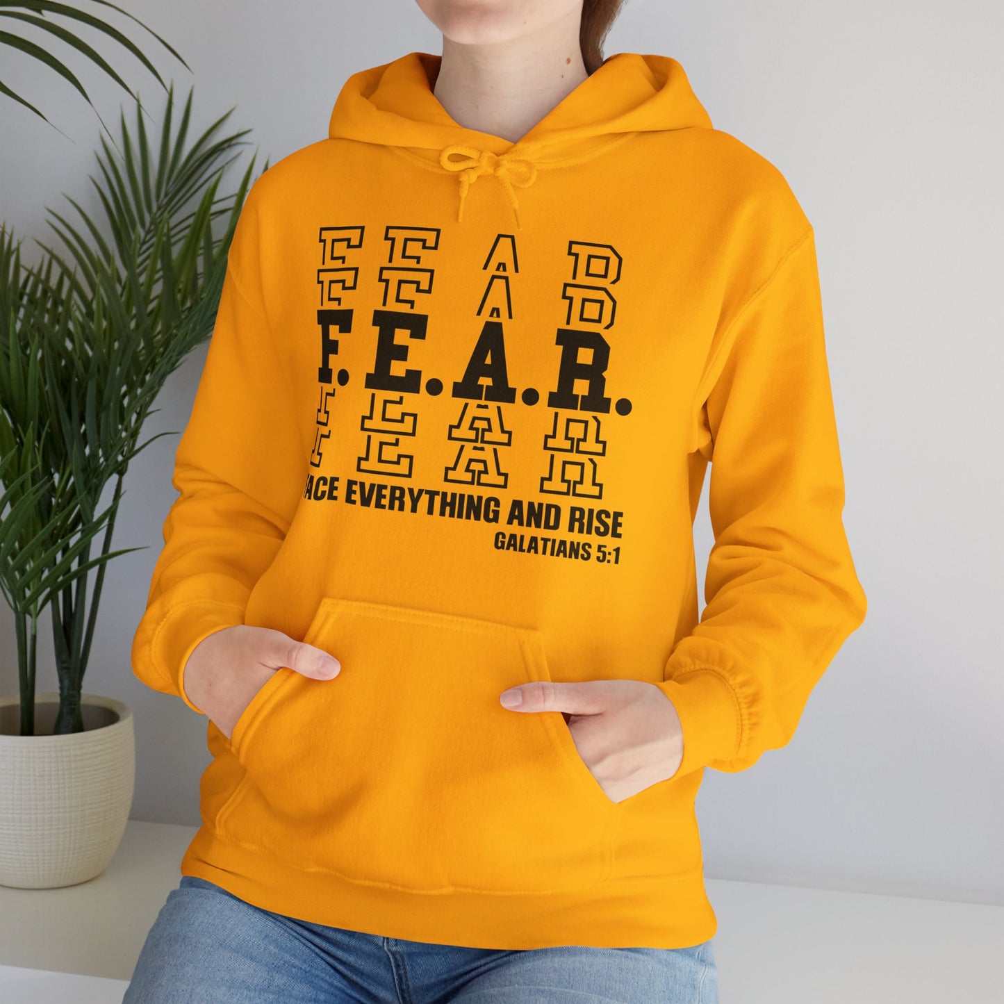 FEAR Face Everything And Rise Unisex Christian Hooded Pullover Sweatshirt