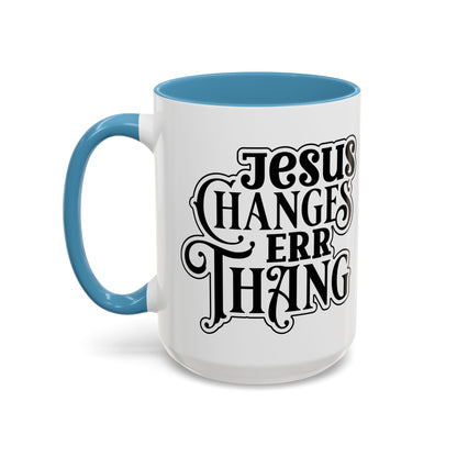Inspirational Coffee Accent Mug - "He Changes Err Thang" - Perfect for Devotion and Gifts