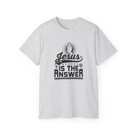 Jesus Is The Answer Unisex Christian Ultra Cotton Tee Printify