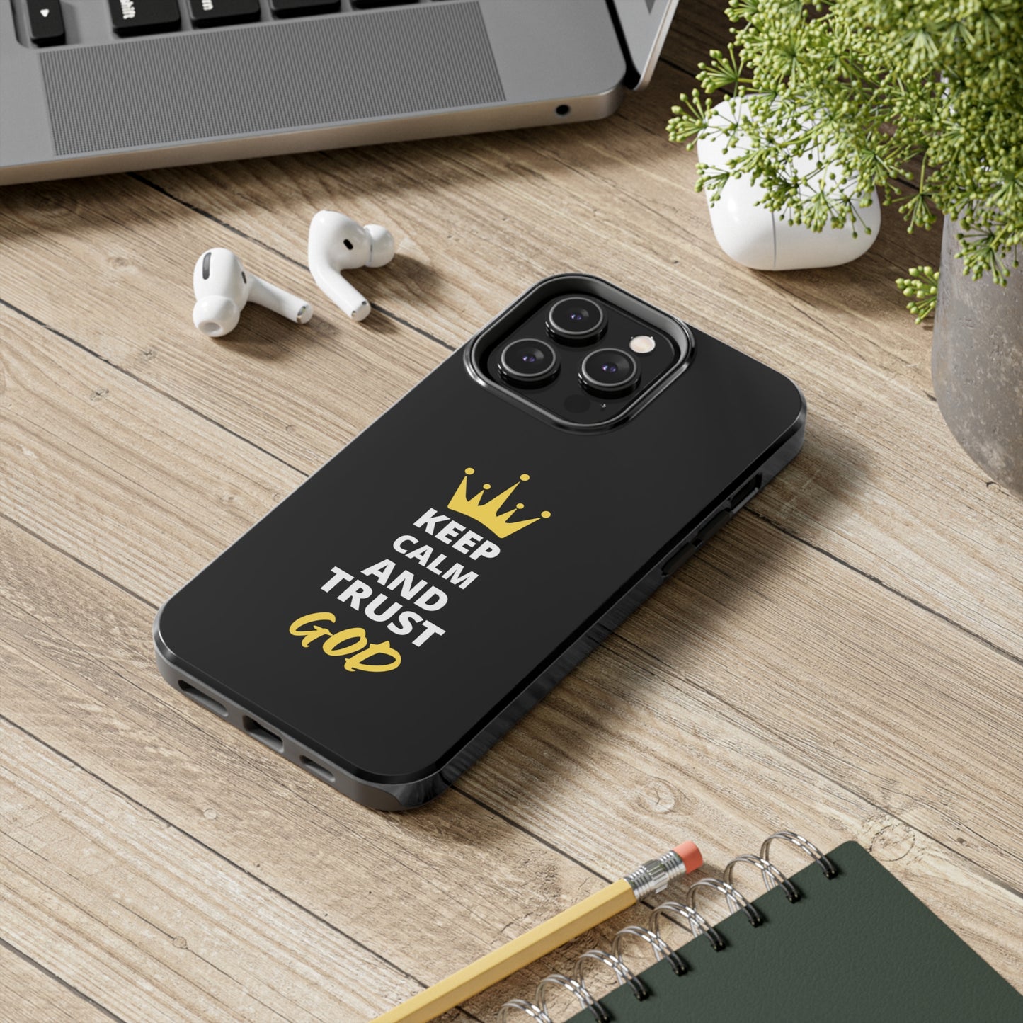 Keep Calm And Trust God Christian Phone Tough Phone Cases, Case-Mate Printify