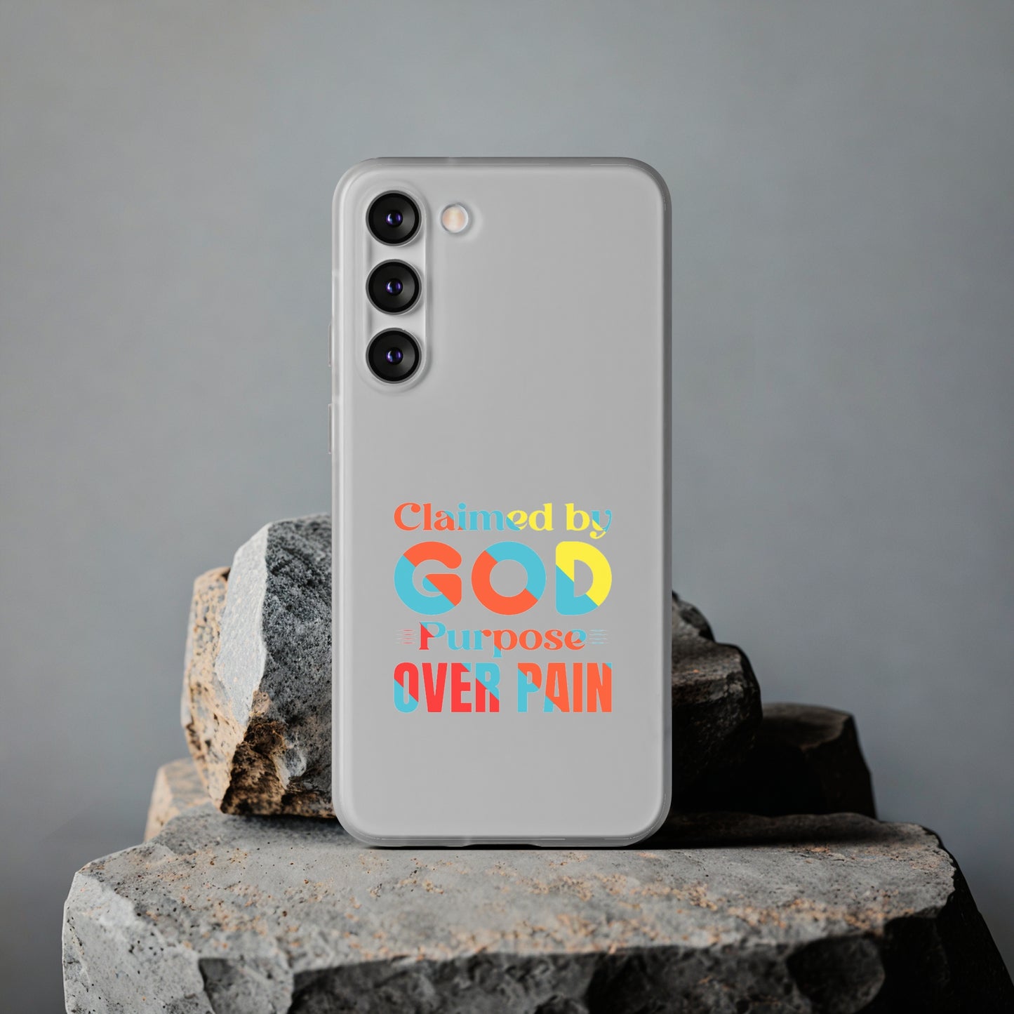 Claimed By God Purpose Over Pain Christian Flexi Phone Case Printify