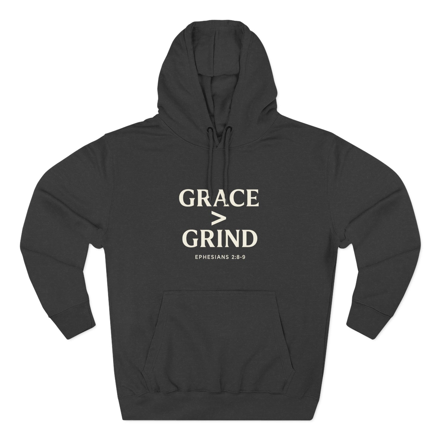 Grace > Grind Unisex Christian Hooded Sweatshirt - Inspirational Fleece Pullover Hoodie for Motivation, Perfect for Gifts, Casual Wear, Fitness, Spirituality - ClaimedbyGodDesigns