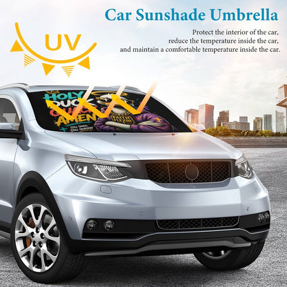 Holy Duck — Quack Amen Christian Car Sunshade Umbrella - ClaimedbyGodDesigns