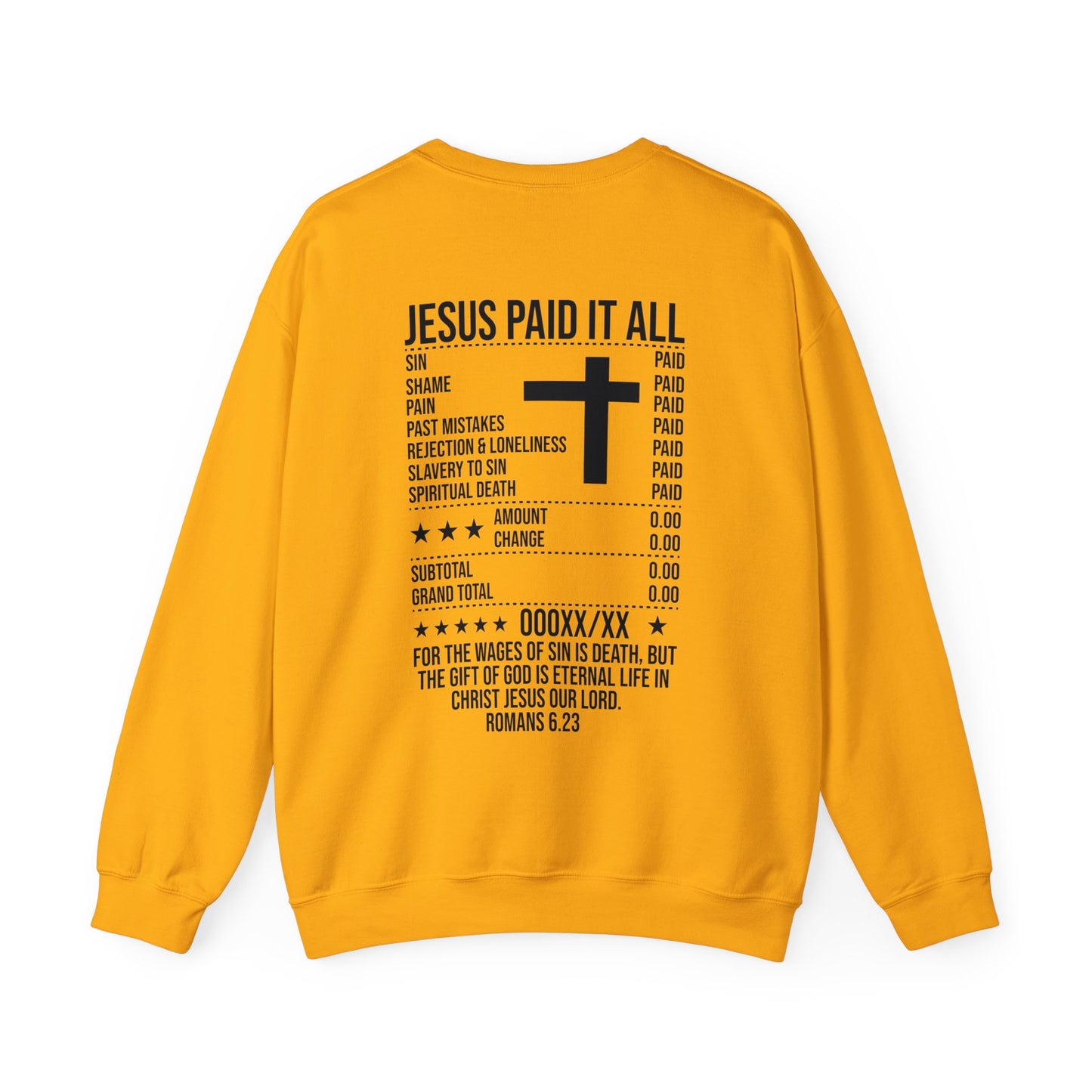 Paid In Full Jesus Paid It All Unisex Heavy Blend™ Crewneck Christian Sweatshirt