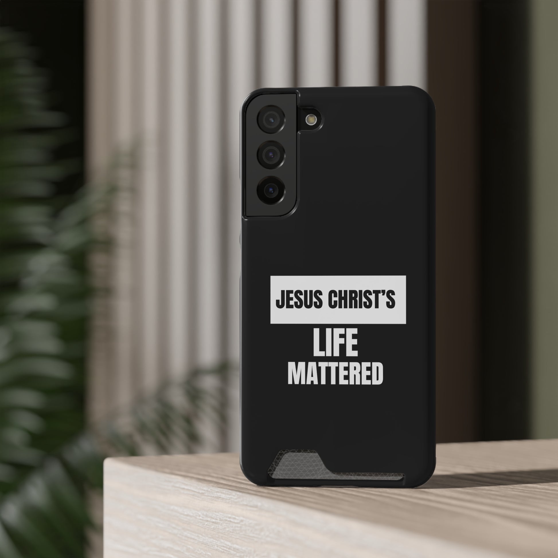 Jesus Christ's Life Mattered Phone Case With Card Holder Printify