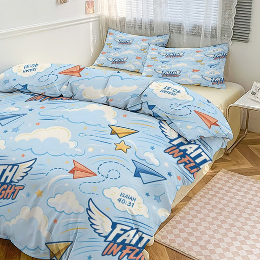 Faith In Flight Christian Kids 3-Piece Bedding Set-Full/Twin
