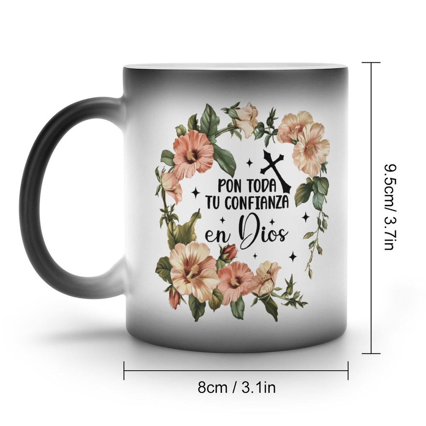 Pon Toda Tu Confianza En Dios Spanish Christian Color Changing Mug (Dual-sided)