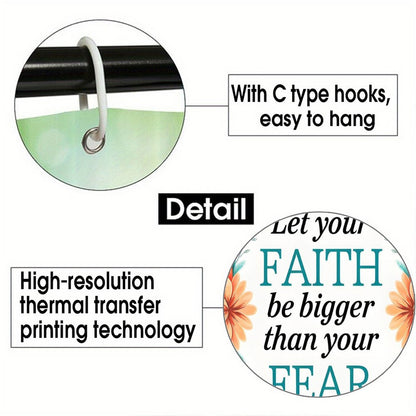 Let Your Faith Be Bigger Than Your Fears Christian Waterproof Shower Curtain