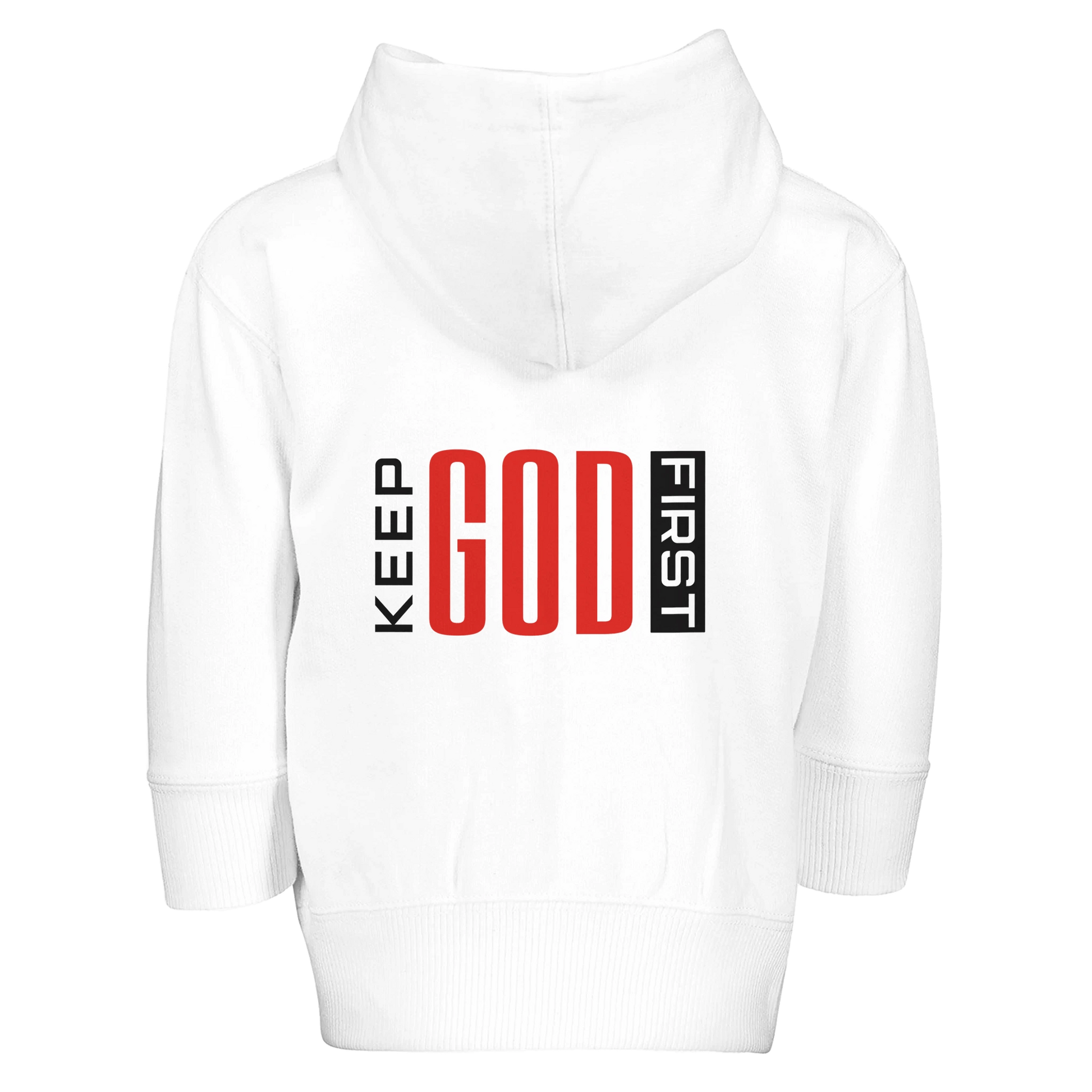 Keep Him First Christian Toddler Zip Fleece Hooded Sweatshirt - ClaimedbyGodDesigns