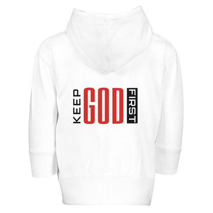 Keep Him First Christian Toddler Zip Fleece Hooded Sweatshirt - ClaimedbyGodDesigns