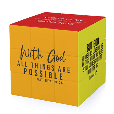 Bible verse inspiration Rotating cube puzzle 3x3 unique Christian Gift Idea game activity for kids, Men, Women, friends, family - ClaimedbyGodDesigns