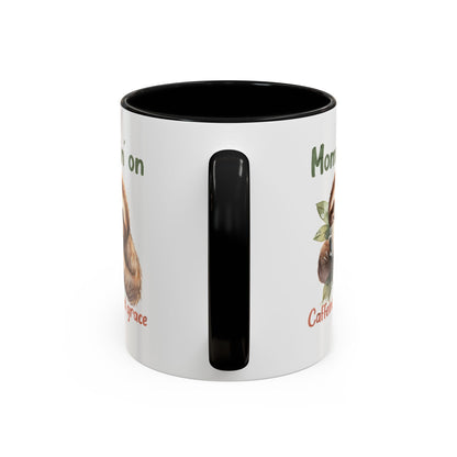 Sloth Mom Coffee Accent Mug - 'Mommin' on Caffeine and Grace' - Cute Gift for Christian Moms