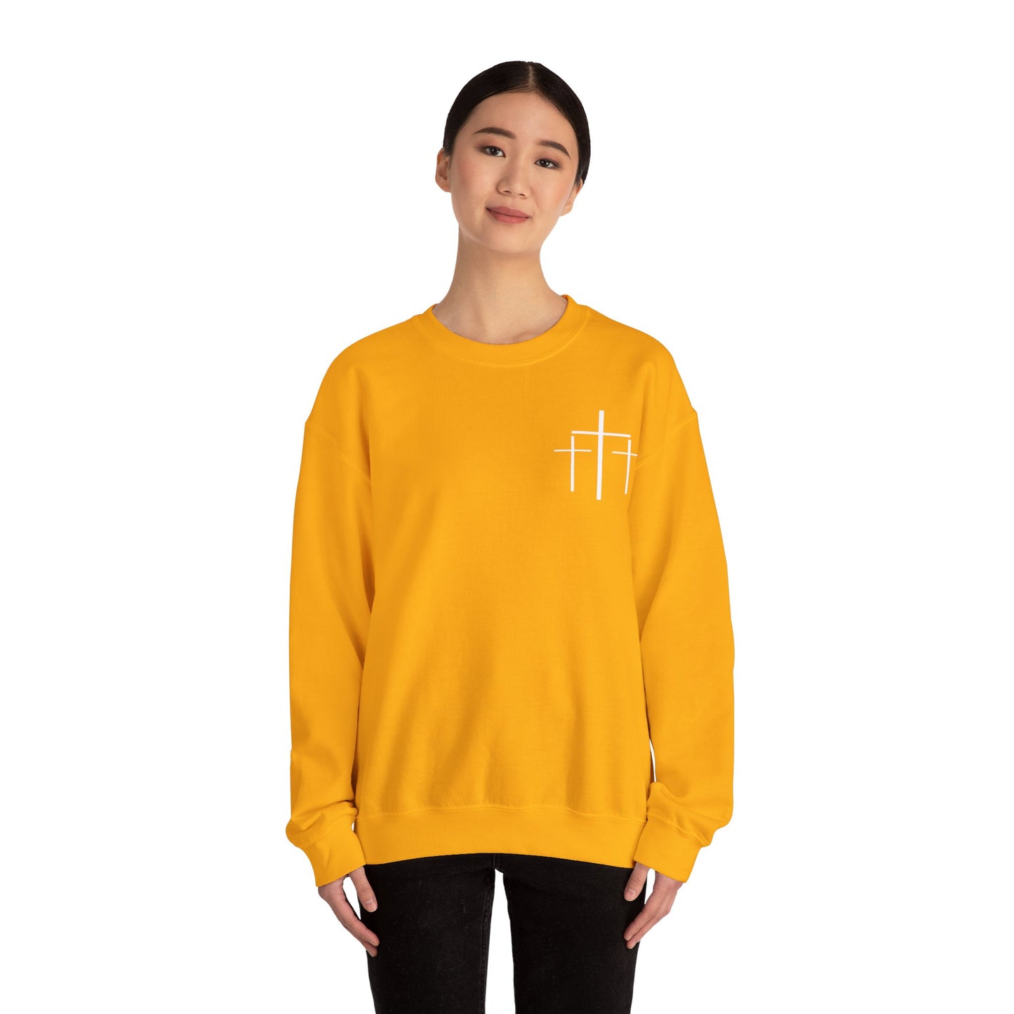 Faith Over Fear 3 Crosses  Unisex Heavy Blend™ Crewneck Christian Sweatshirt