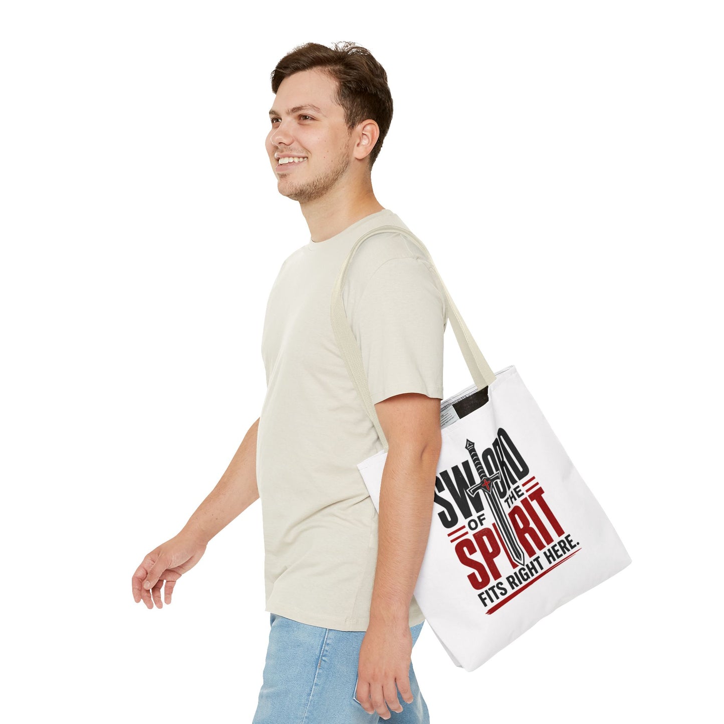 Sword of the Spirit Tote Bag — Christian Faith Inspirational Canvas Tote - ClaimedbyGodDesigns