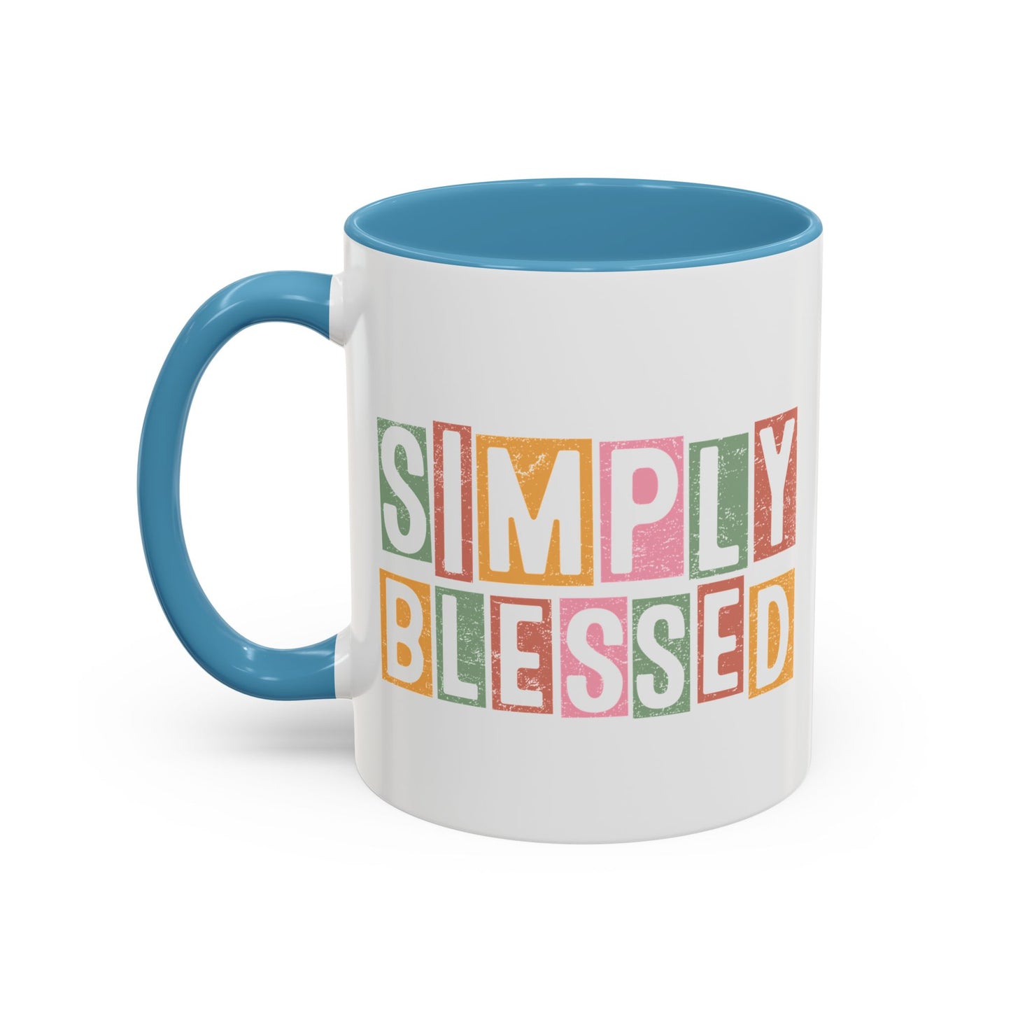 Christian Ceramic Mug- Simply Blessed Accent Coffee Mug (11, 15oz)