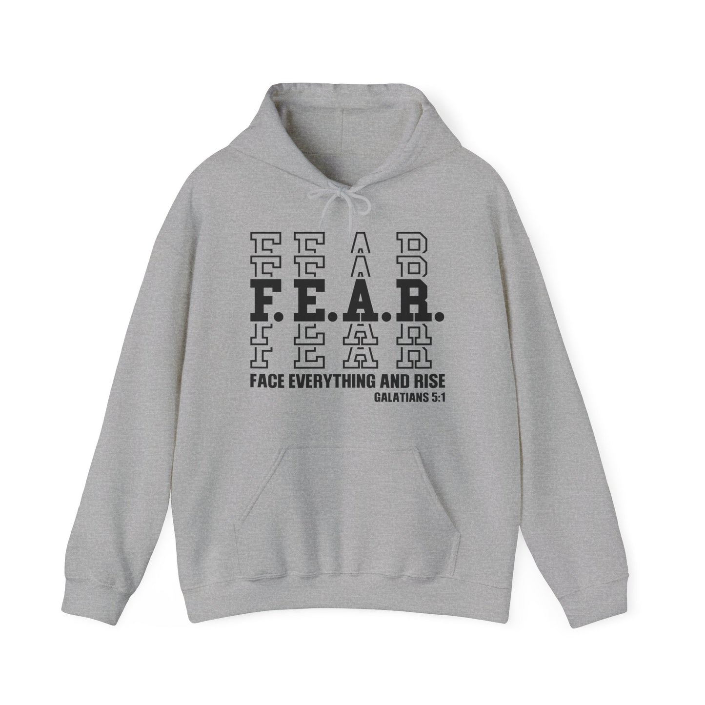 FEAR Face Everything And Rise Unisex Christian Hooded Pullover Sweatshirt